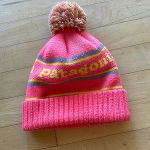 Patagonia Hot Pink Toque with Pom Pom